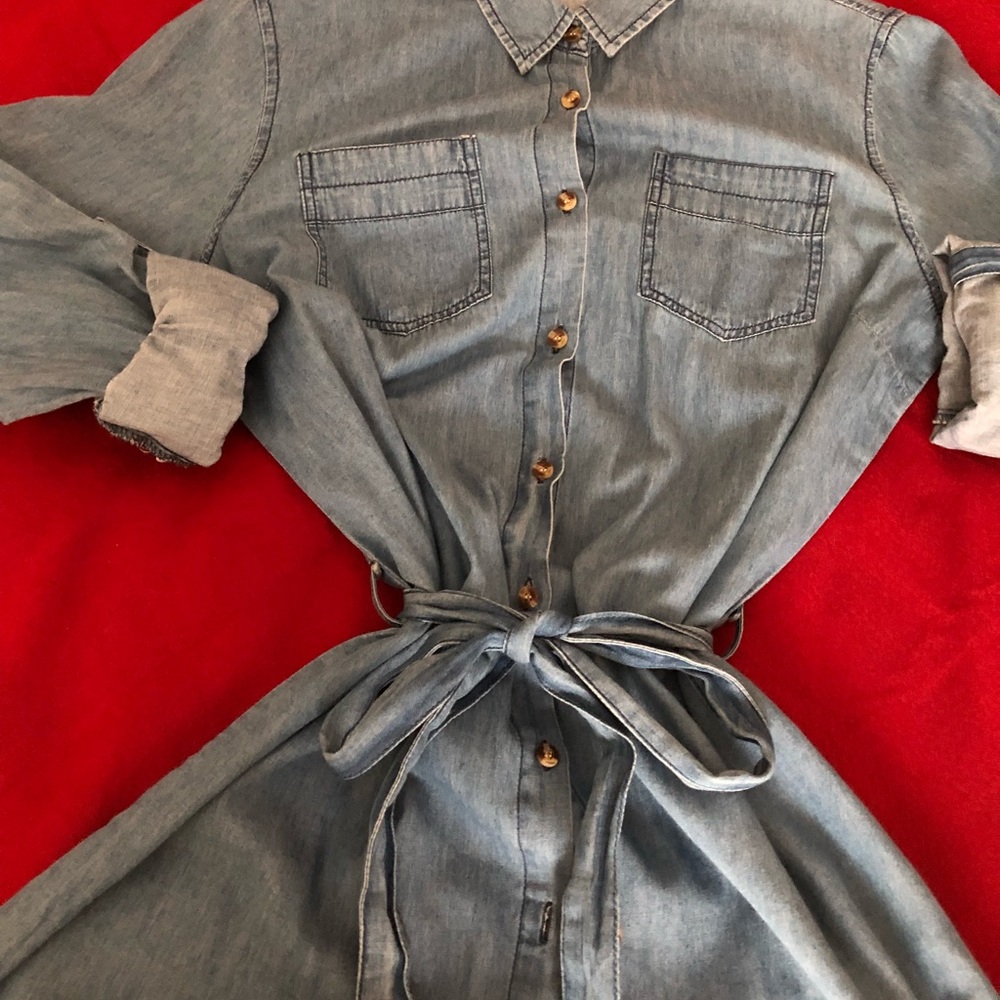 Denim shirt dress